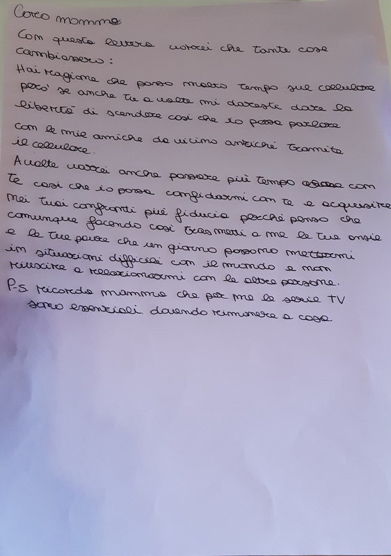 <h1>Messaggio nella bottiglia</h1>
Lettera comune da parte dei figli