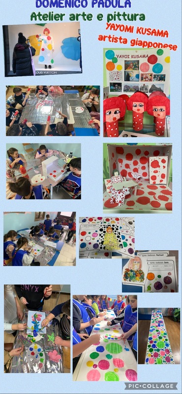 <h1>Bambini e arte</h1>
I bambini mentre riproducono opere di Yayoi Kusama durante il laboratorio.